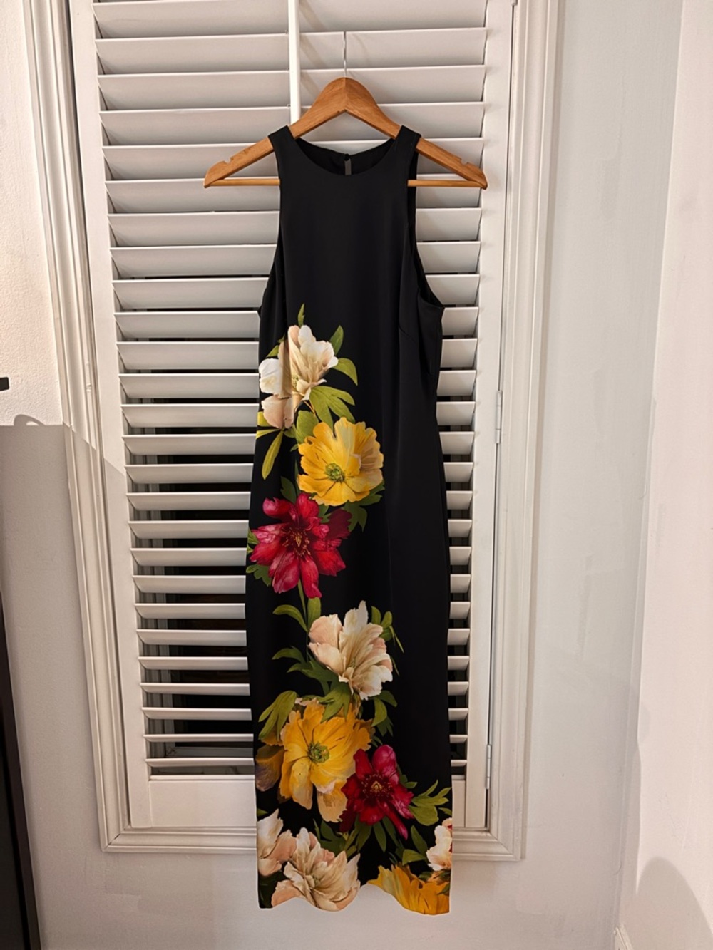 Black Maxi Dress with Floral Print